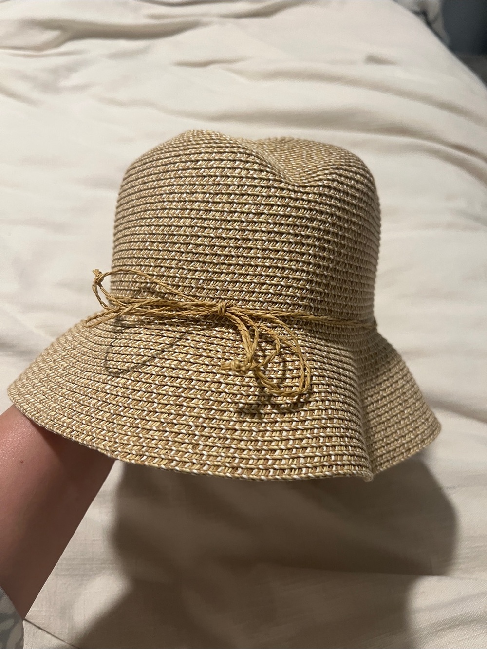 Nine West Natural Straw Bucket Hat with Bow Trim - Picture 5 of 6